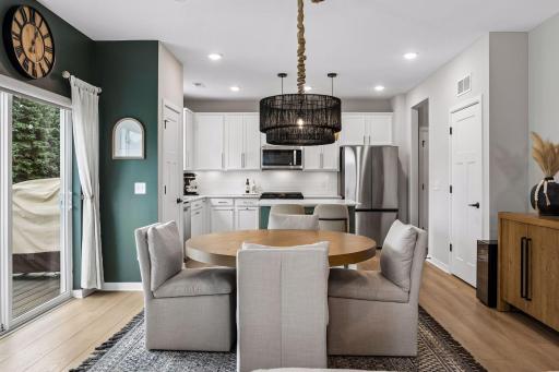The walkout dining area with room to fit any sized gathering.