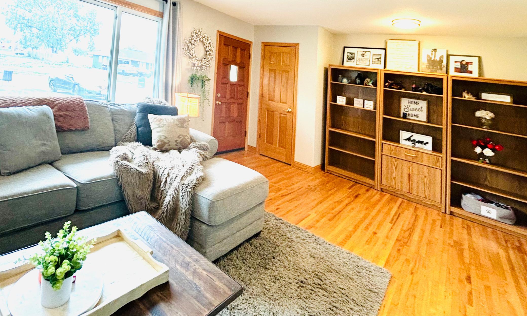 Generous entryway with big closet & beautiful built-in
