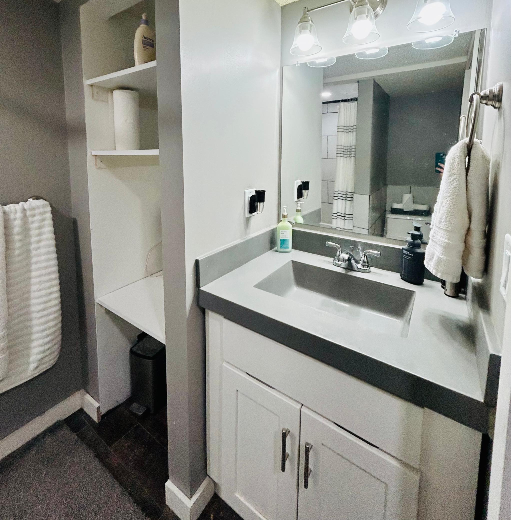Tons of storage & beautiful vanity