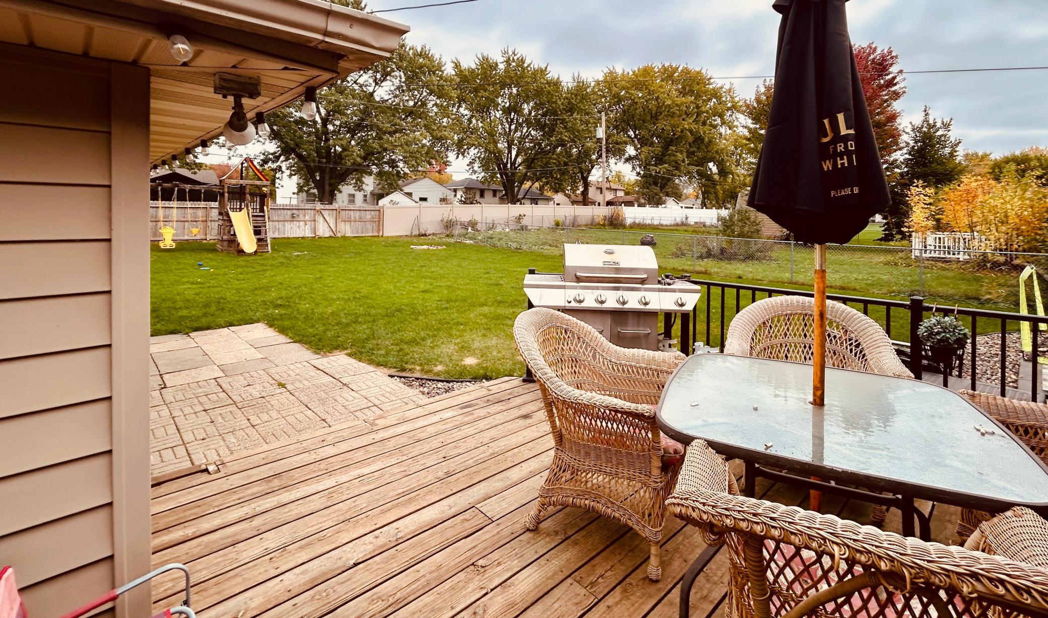 Deck right off the dining room and to the garage for quick access