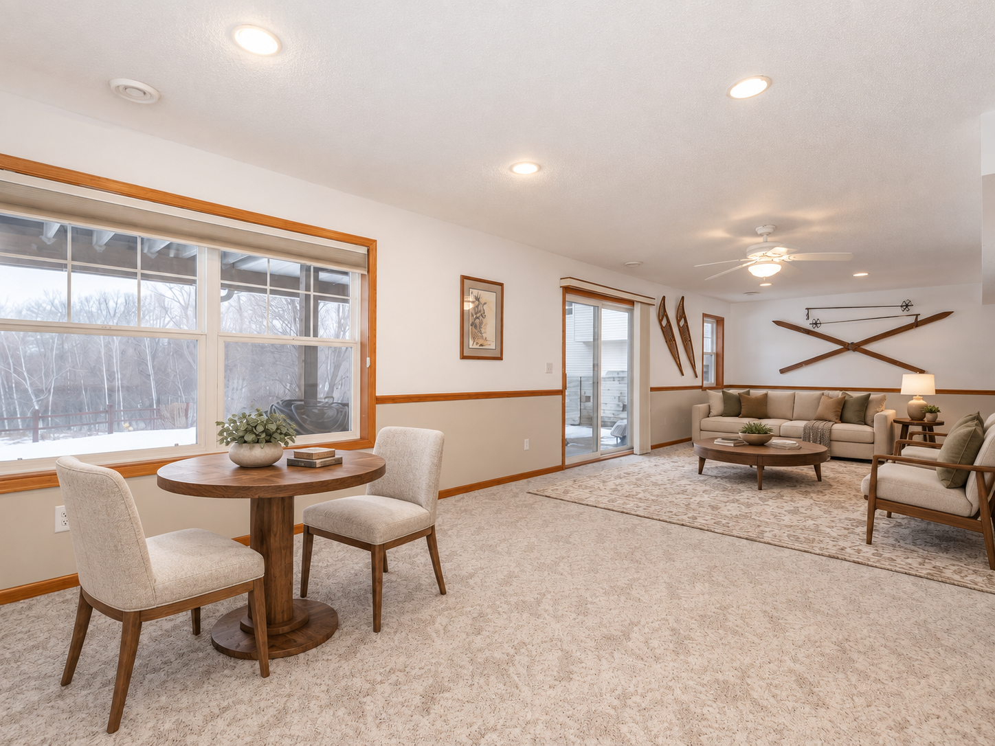 This image has been virtually staged with digitally added furniture and décor. Refer to the unstaged photos and an in-person showing for the property’s actual condition.