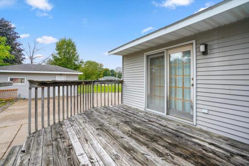 Decks surround the home with sliders to walk out