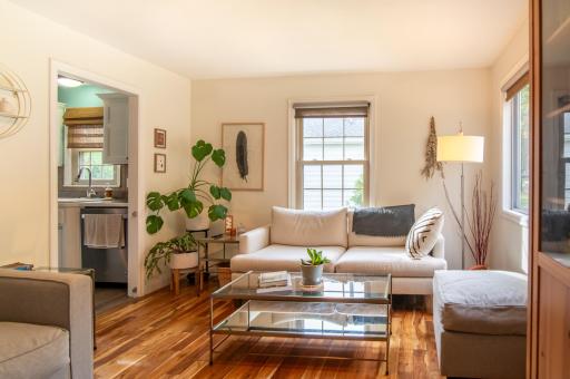 South and West facing windows in the living room provide great natural lighting any time of day.