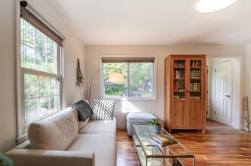 Woven shades provide light filtering and privacy while allowing you to open the windows to let fresh air and light in when you want to.