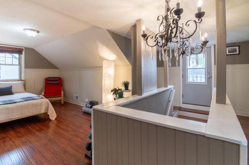 The roomy upper level has nice separation making it ideal as a primary suite with work area attached, a workout space, playroom, or whatever your imagination can conjure!
