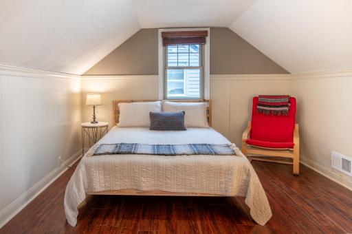 Upstairs windows face North and South (in addition to a door overlooking the backyard) to provide nice natural light.
