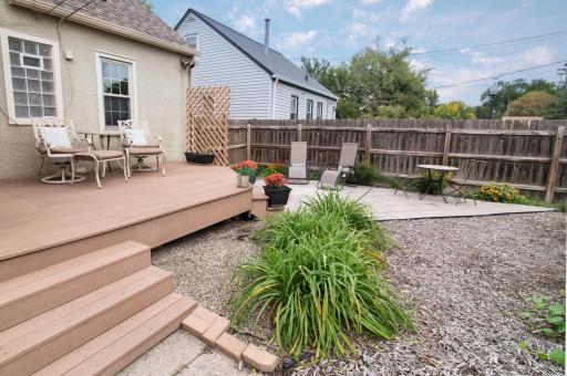 Sit on the deck or the patio depending on your mood, or host a wonderful evening in the gardens with friends!
