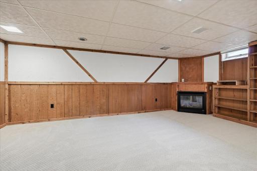 Lower level is very spacious and has built ins for storage and organization.
