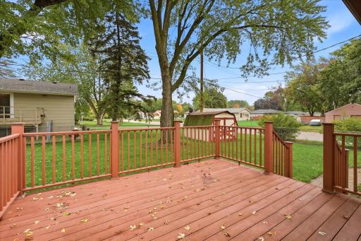 Another angle of your deck that has access to the backyard.