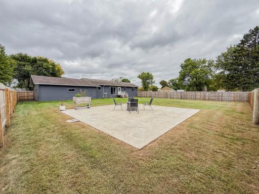Fenced in Backyard with patio area