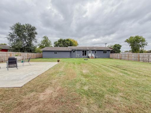 Fenced in Backyard with patio area