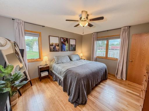 Primary Bedroom with walk in shower bathroom suite