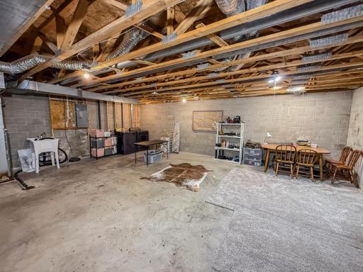 Full basement with laundry area and 2 egress windows