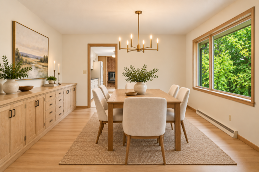Virtually Staged - Dining area staged and digitally updated to show the potential.