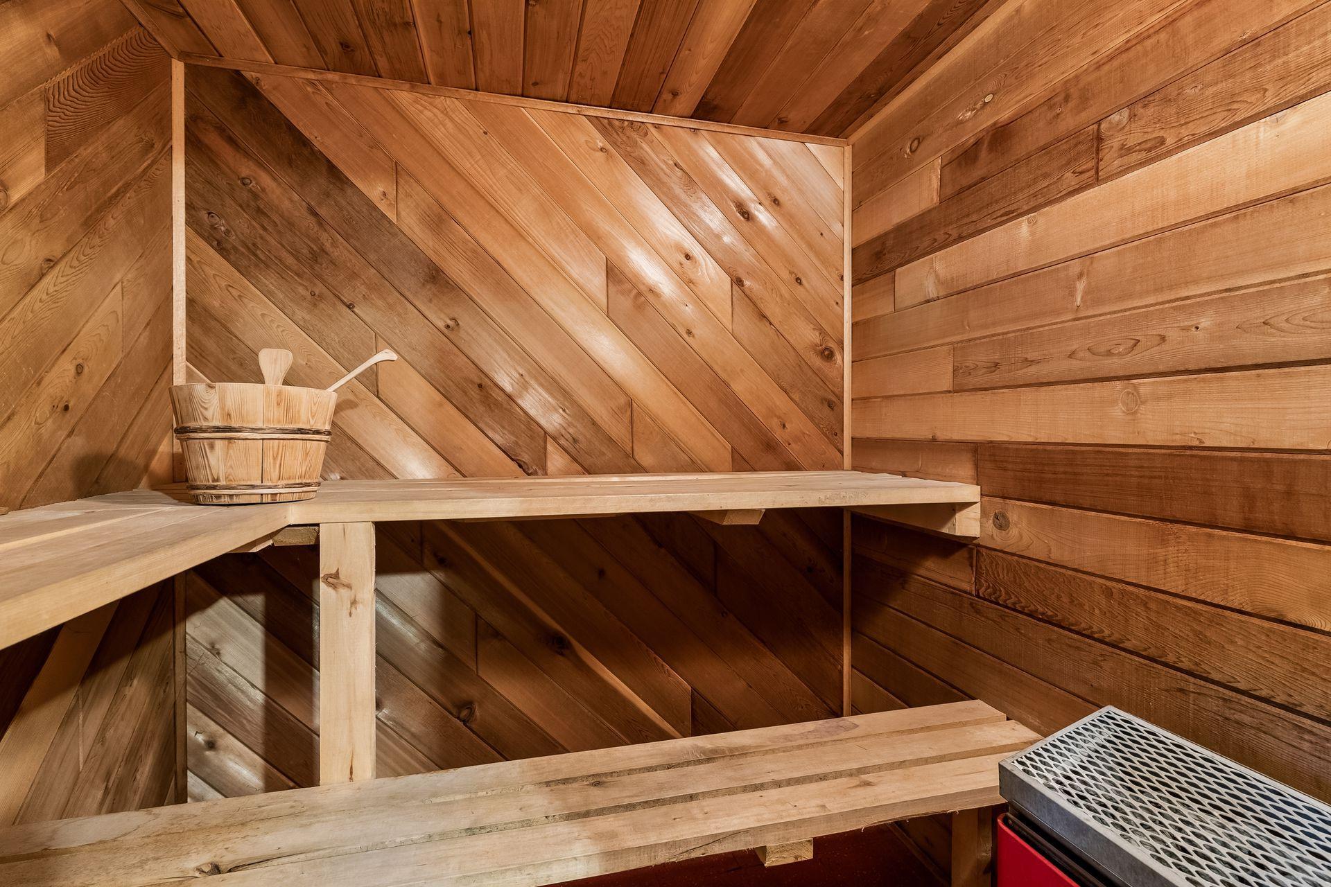 Sauna in lower level.