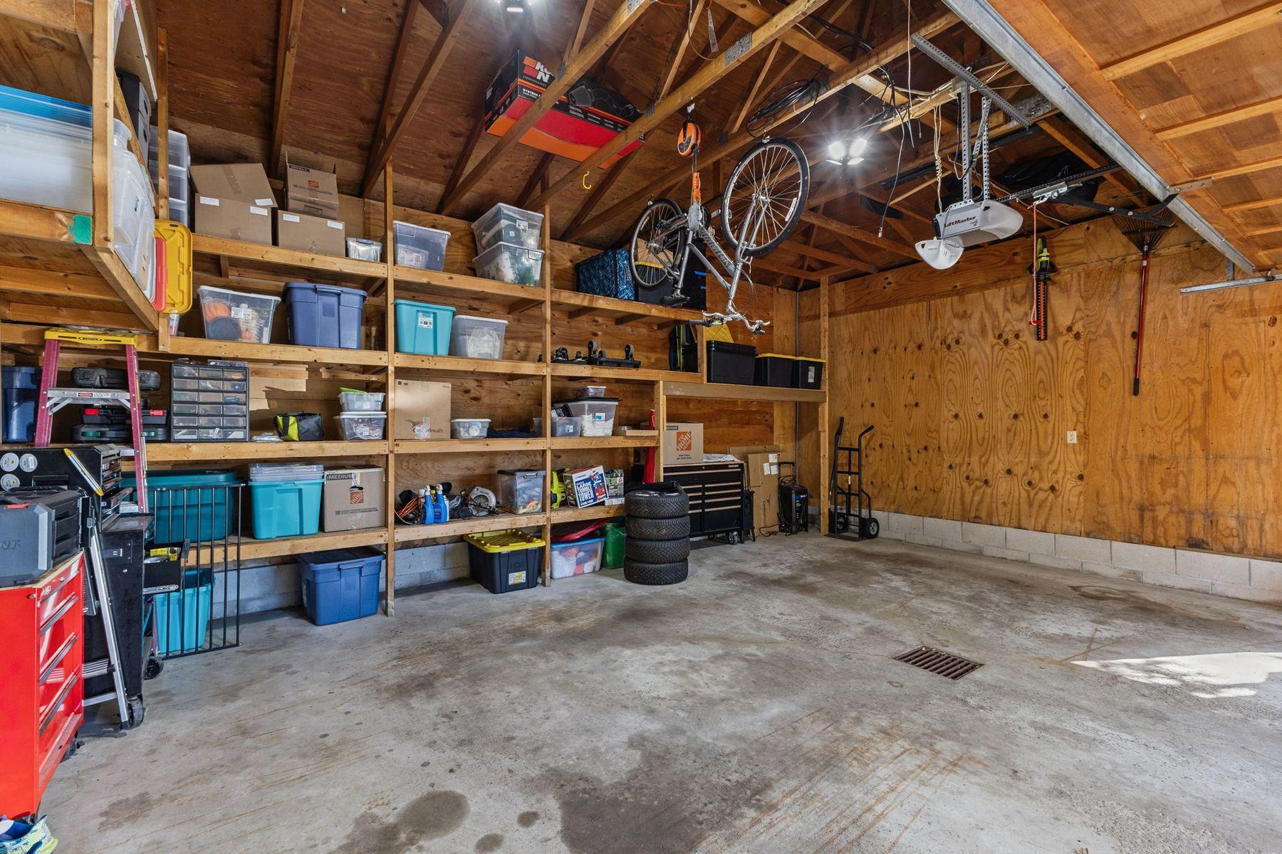 1615 Laurel Ave Extra Tall garage with shelving for storage bins