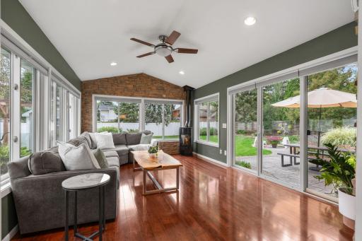 Gorgeous sunroom overlooking backyard