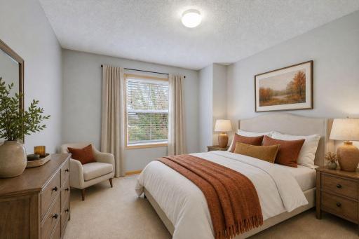 Second upper-level bedroom virtually staged.