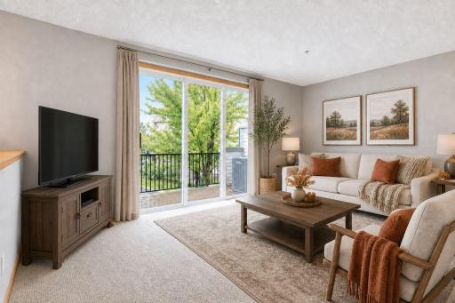 Virtually staged living room.