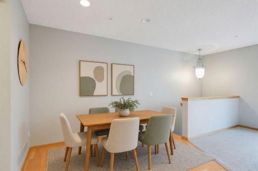 Virtually staged dining room.