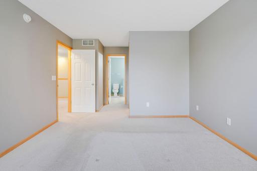 Direct access from the primary bedroom to the primary walk thru bathroom.