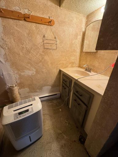 Abandoned lower unit bath vanity