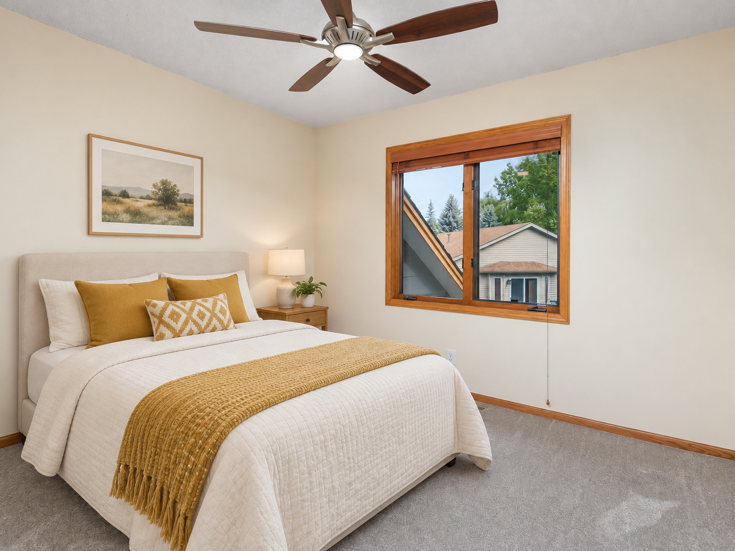 This image has been virtually staged with digitally added furniture and décor. Refer to the unstaged photos and an in-person showing for the property’s actual condition.