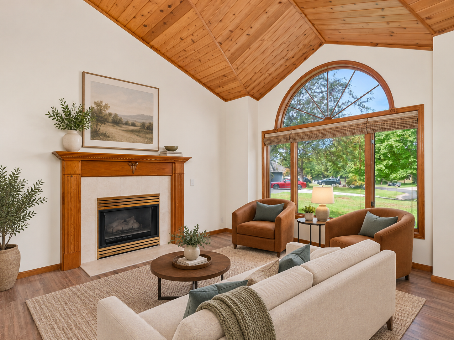 This image has been virtually staged with digitally added furniture and décor. Refer to the unstaged photos and an in-person showing for the property’s actual condition.