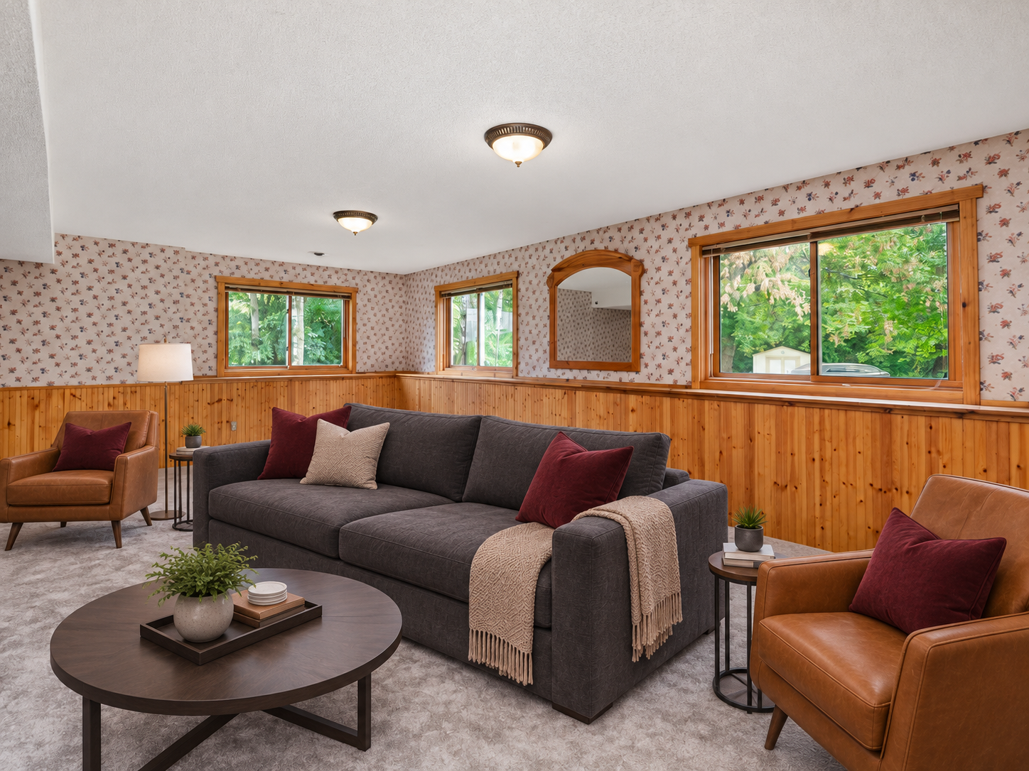 This image has been virtually staged with digitally added furniture and décor. Refer to the unstaged photos and an in-person showing for the property’s actual condition.
