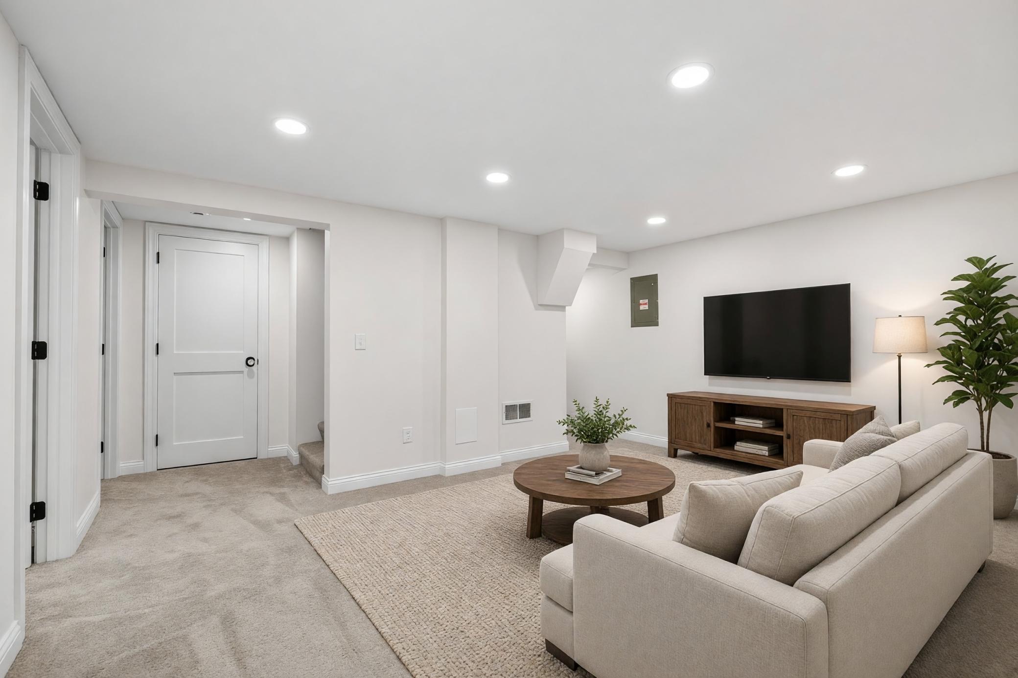 Lower Level Family Room - Virtually Staged