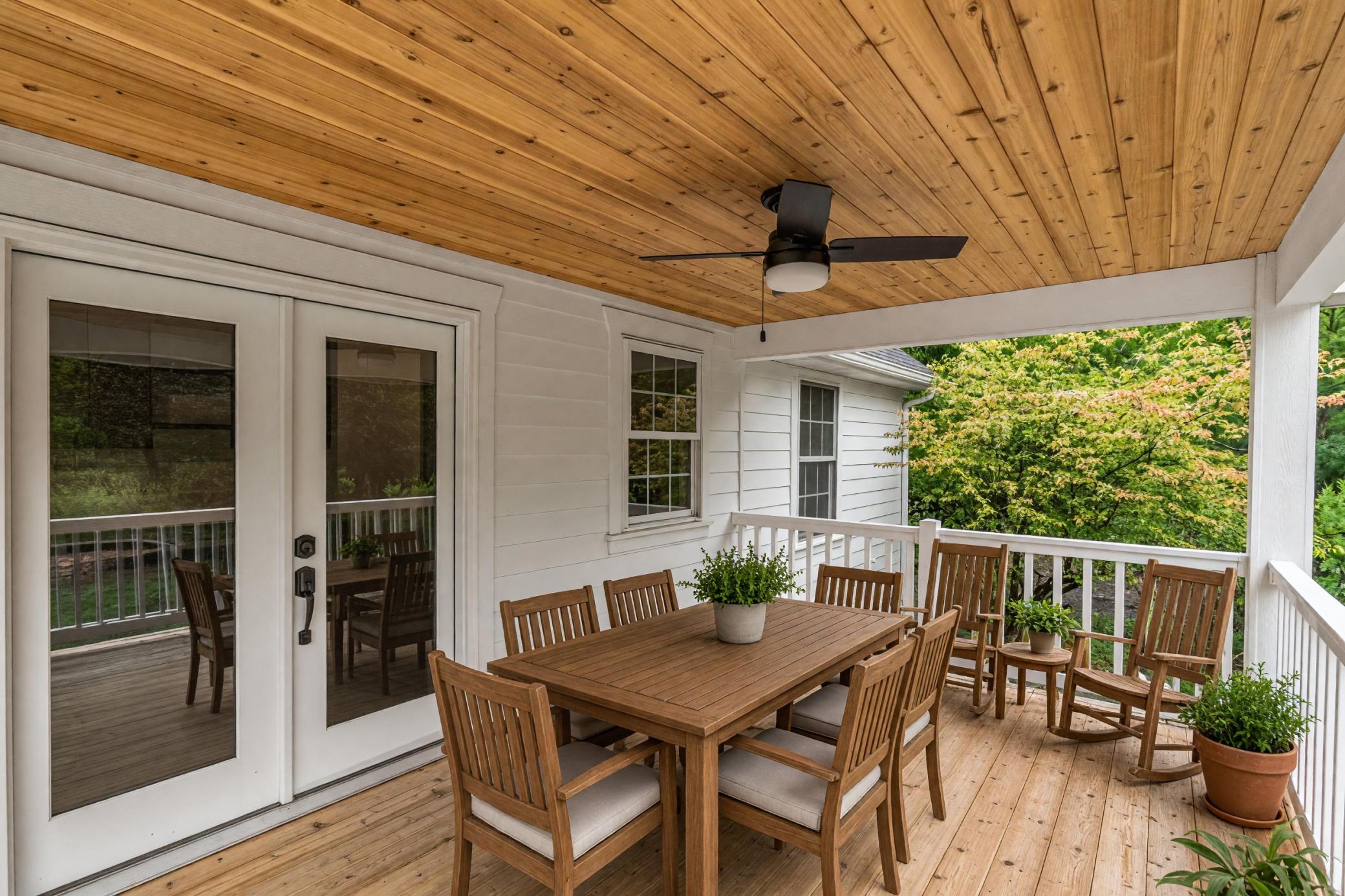 Rear Porch Dining - Virtually Staged