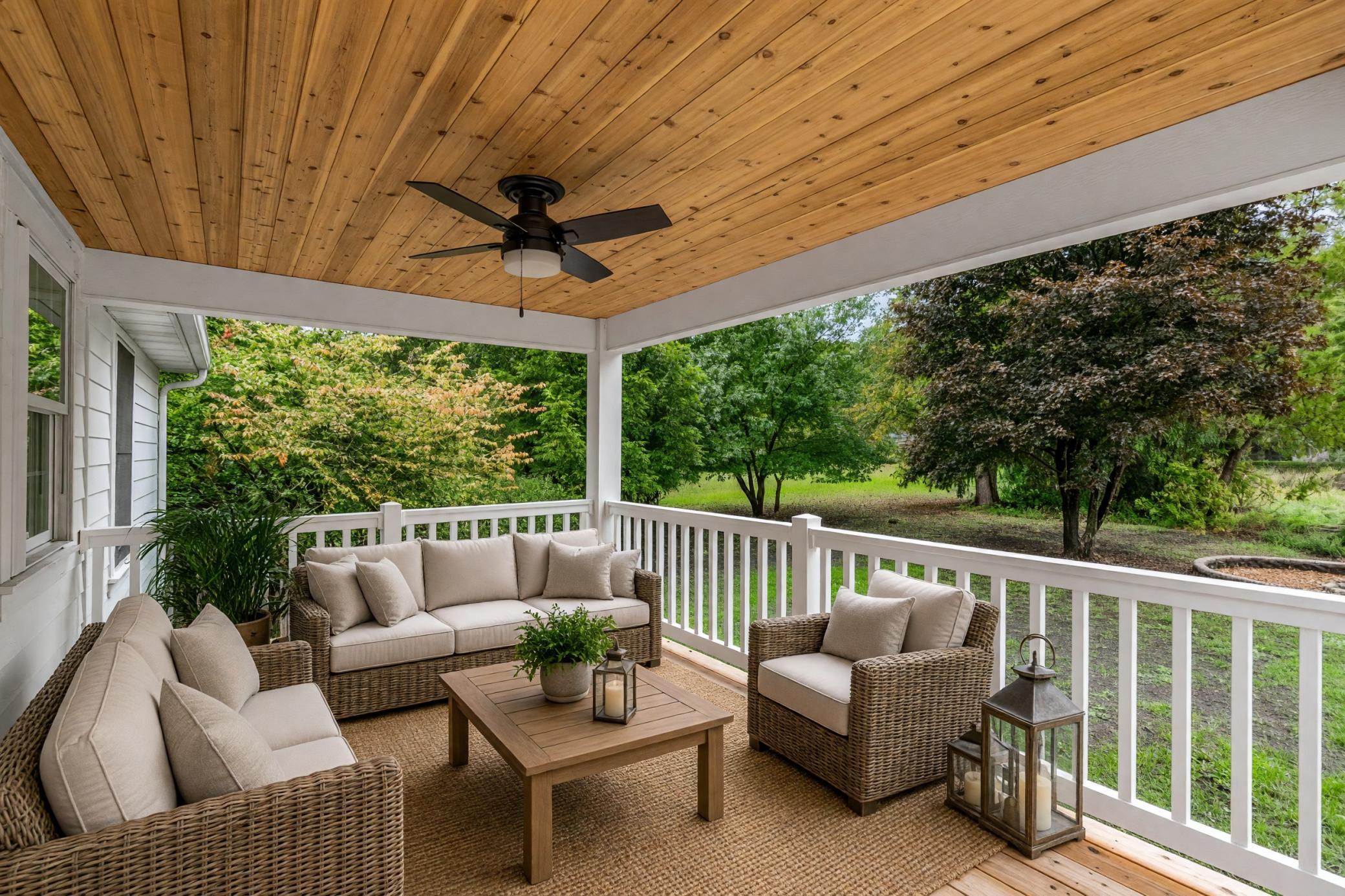 Rear Porch Lounge - Virtually Staged