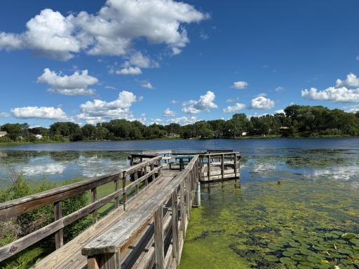 Fishing dock on Lake McKusick. Fish for all types of fish ... including bass.