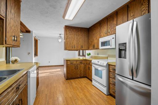 Large kitchen with abundance of cabinetry.