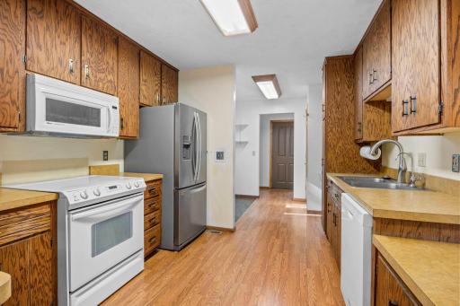Large kitchen with abundance of cabinetry.
