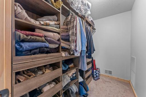 Spacious walk-in closet in the upper level