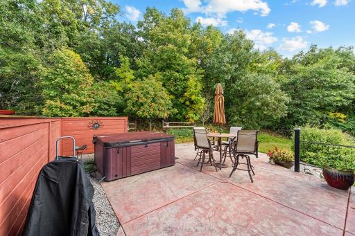 Stamped concrete patio for entertaining