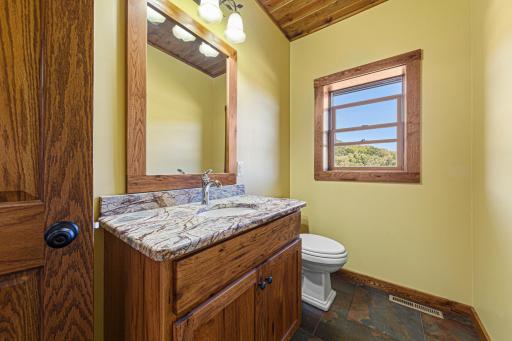 A half bathroom can be found on the main floor.