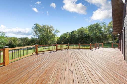 Step out onto the expansive deck to take in scenic, treetop views.