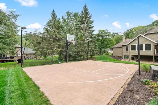 The sport court adds even more opportunity for outdoor fun!