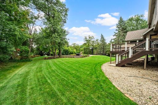 Maintenance-free deck (2018), creates a private spot to enjoy the backyard.