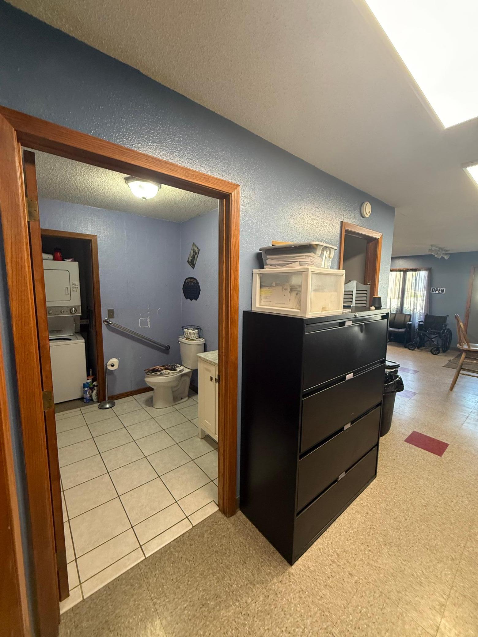 Restroom with laundry