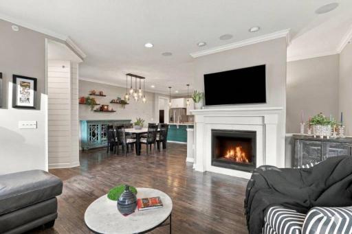 Crown molding is a beautiful detail throughout the main level