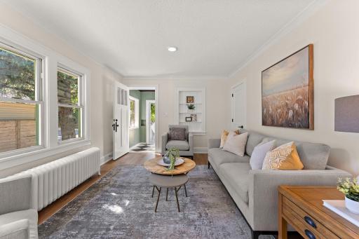 Living room leading to your front porch