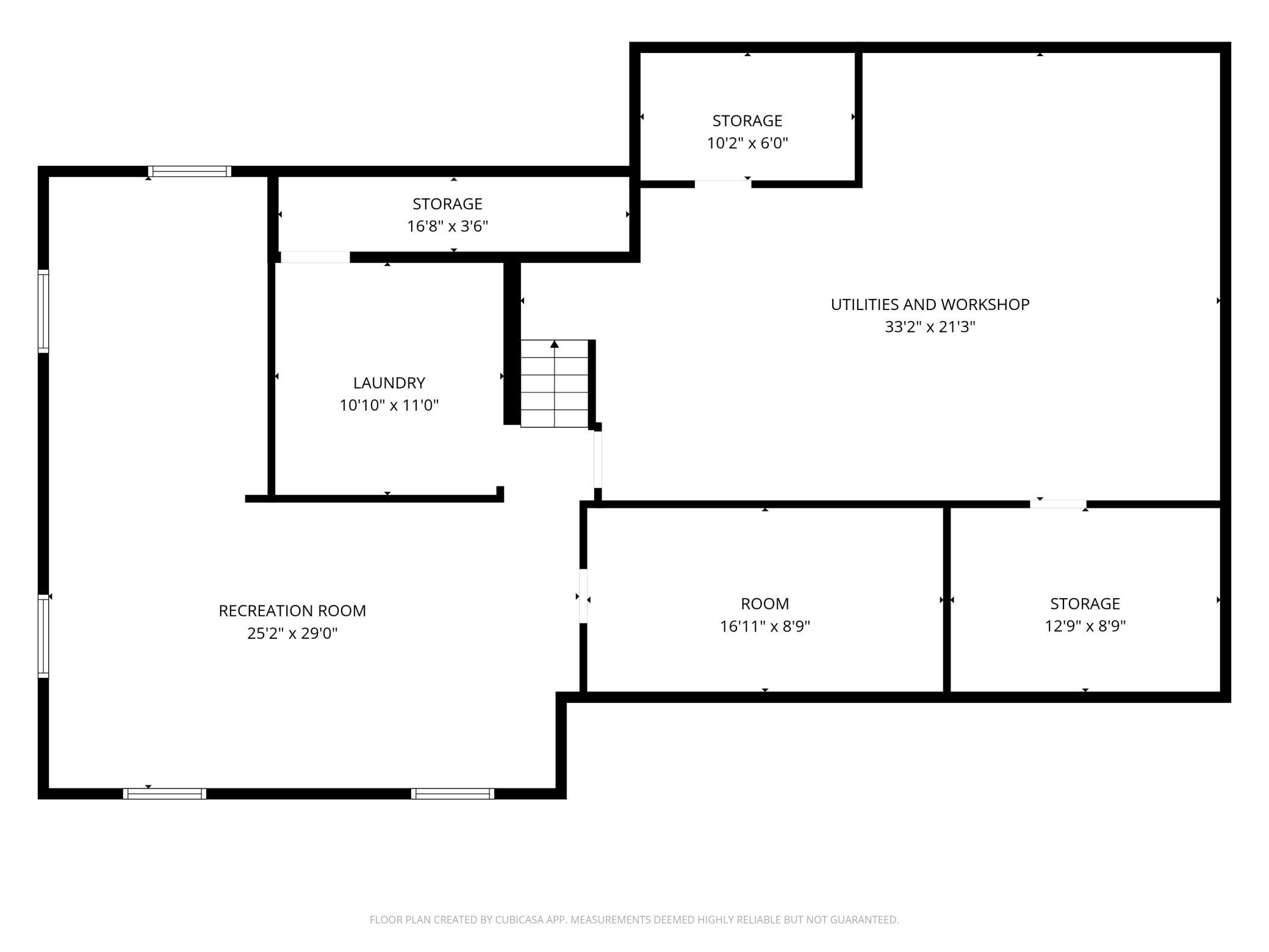 Basement Floorplan. Dimensions are estimates.