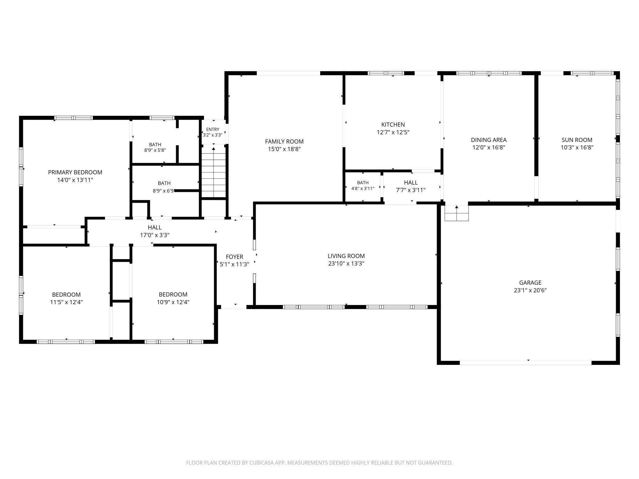 Main Floorplan. Dimensions are estimates.