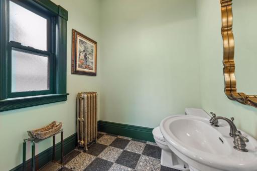 Main level half bathroom.