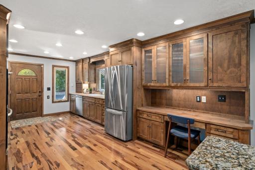 The extra office area is a plus providing extra storage and organization.