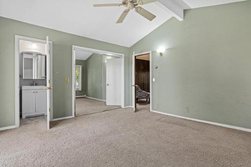 The primary suite has a large closet and a private 1/2 bath.