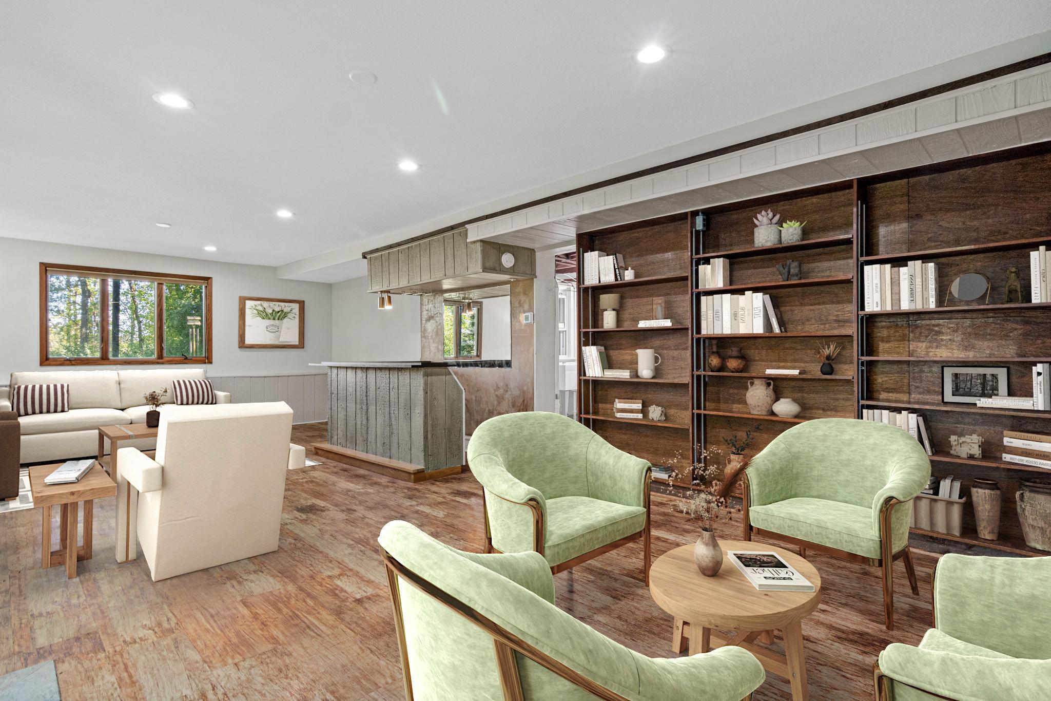 Invite friends over to enjoy this dynamite space. Host a whiskey tasting and book reading event? Watch the big game while playing table tennis? The options are endless. Virtually staged.